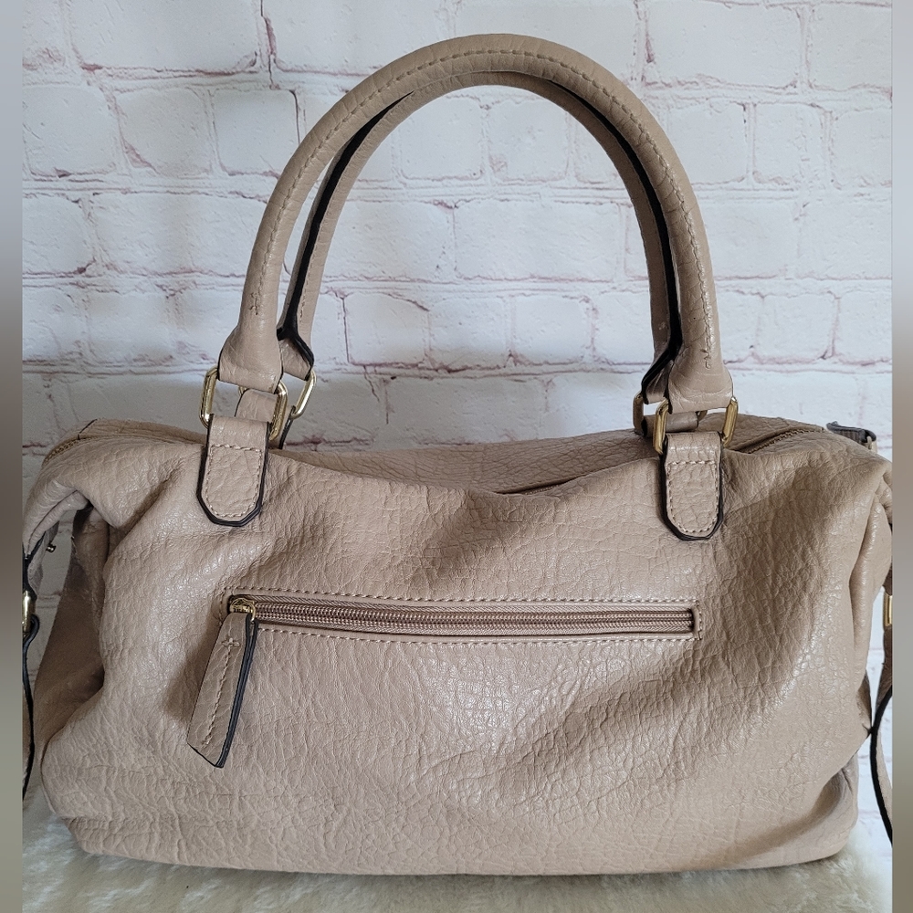 J Lo Beige Satchel Purse Cross Body Strap - Picture 5 of 11